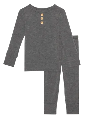 Posh Peanut Charcoal Heather L/S Henley Loungewear