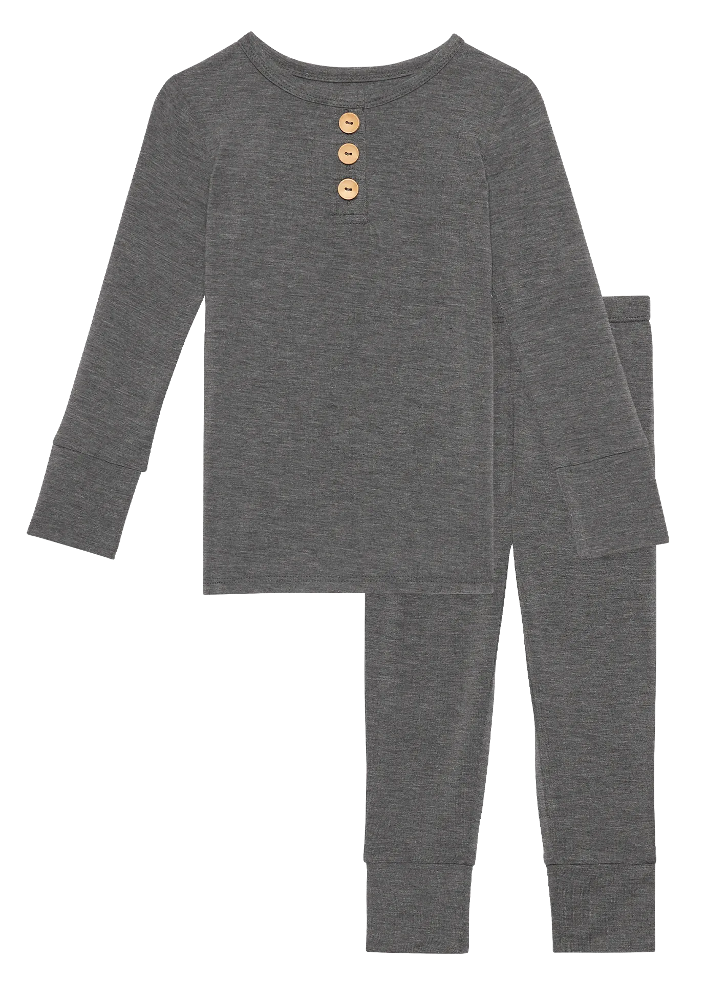 Posh Peanut Charcoal Heather L/S Henley Loungewear