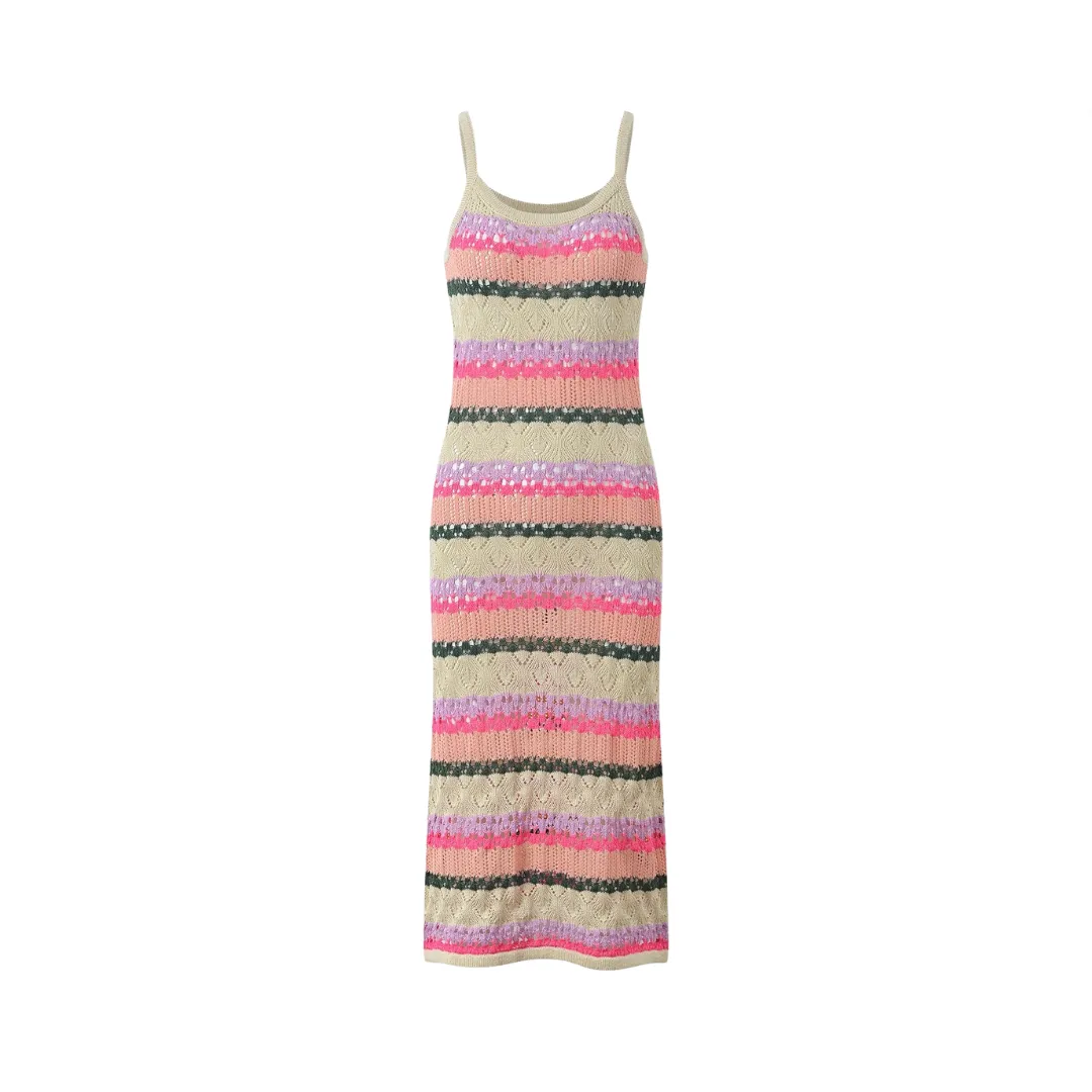 Pre Order:  Colorful Striped Knitted Camisole Dress