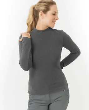 PURE GOLF Olwen Mock neck Winter Top 502 Charcoal Grey