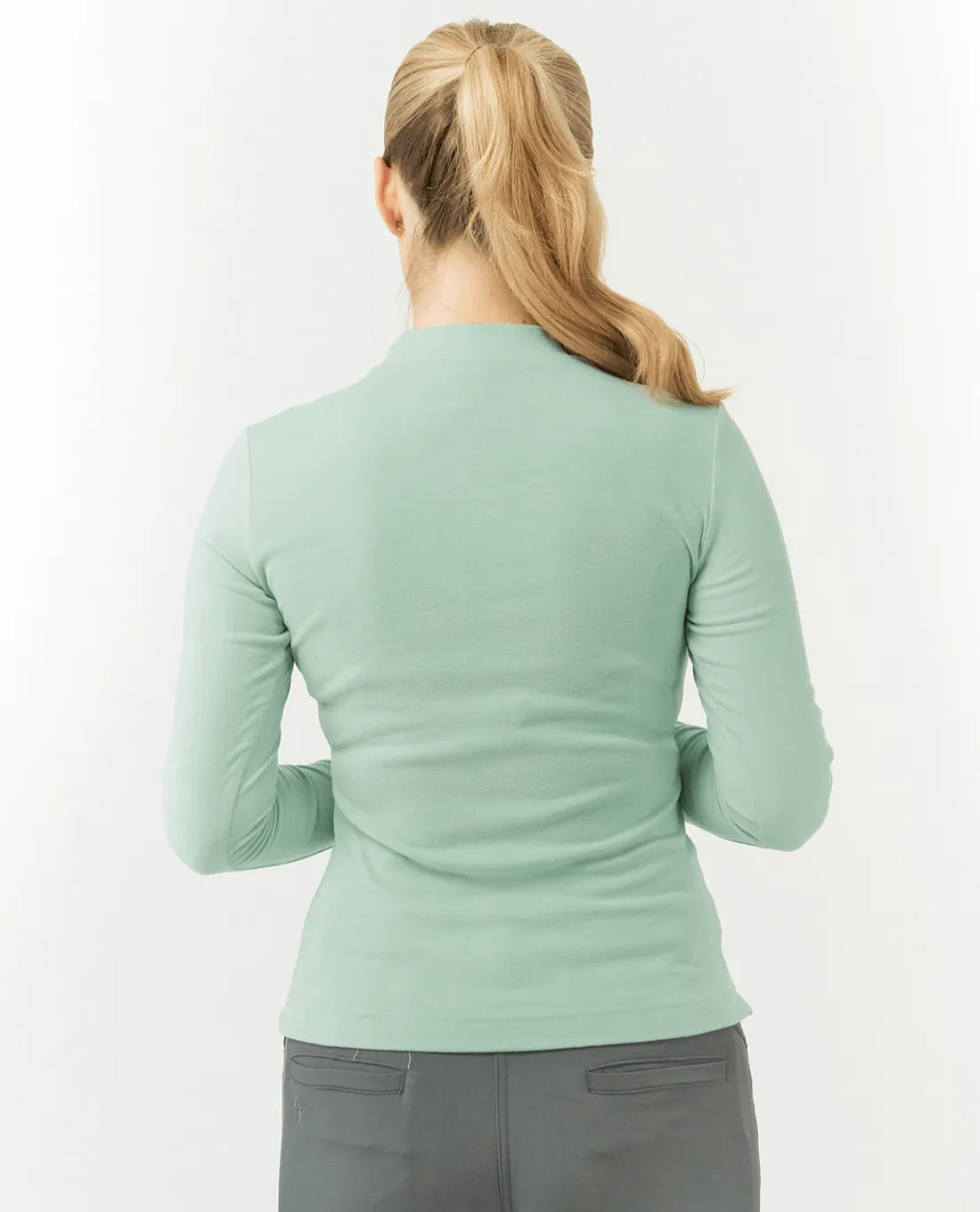 PURE GOLF Olwen Mock neck Winter Top 502 Frosted Sage