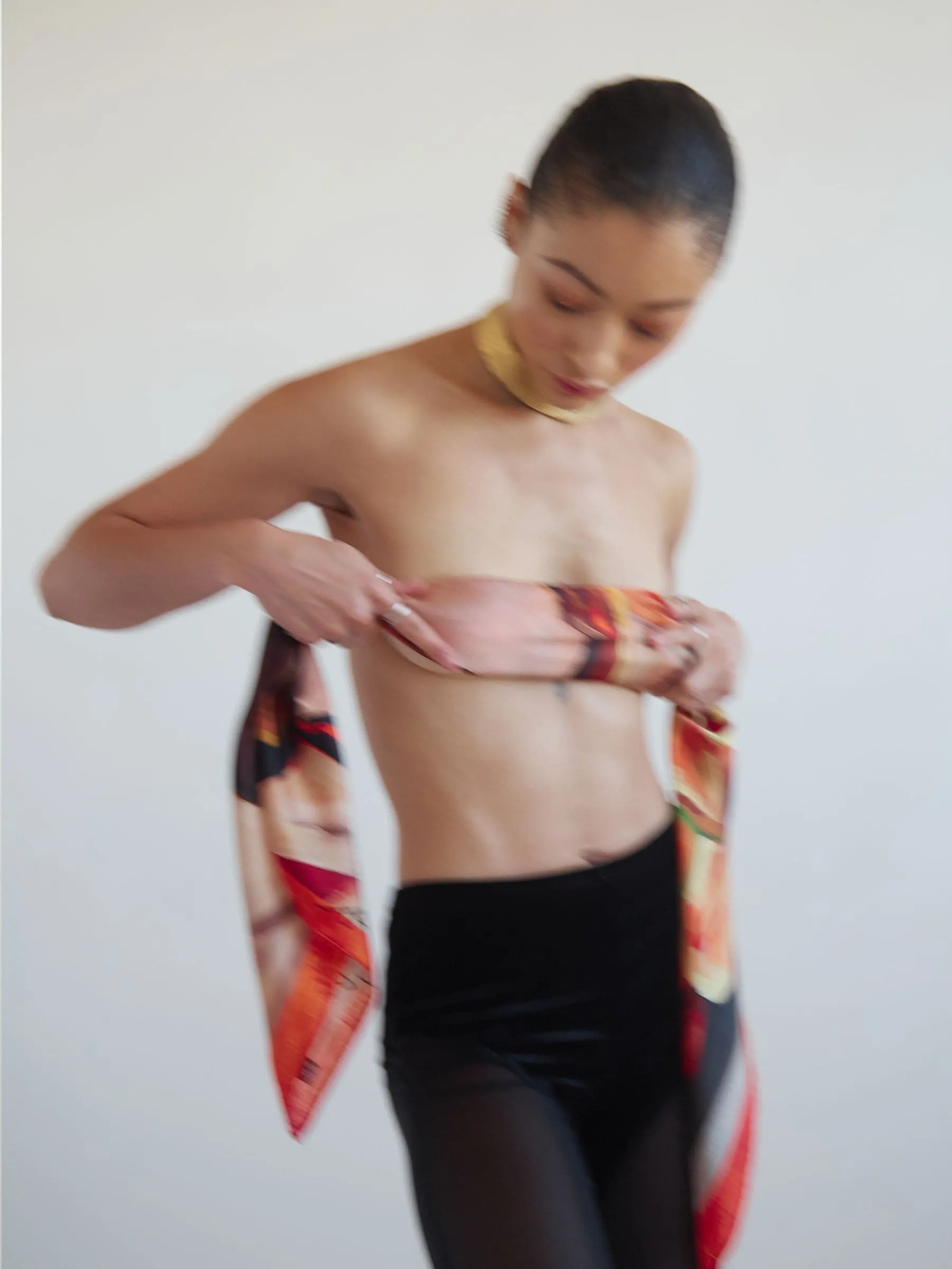 Rabôt x Avery Wheless Silk Scarf in Nectar Print