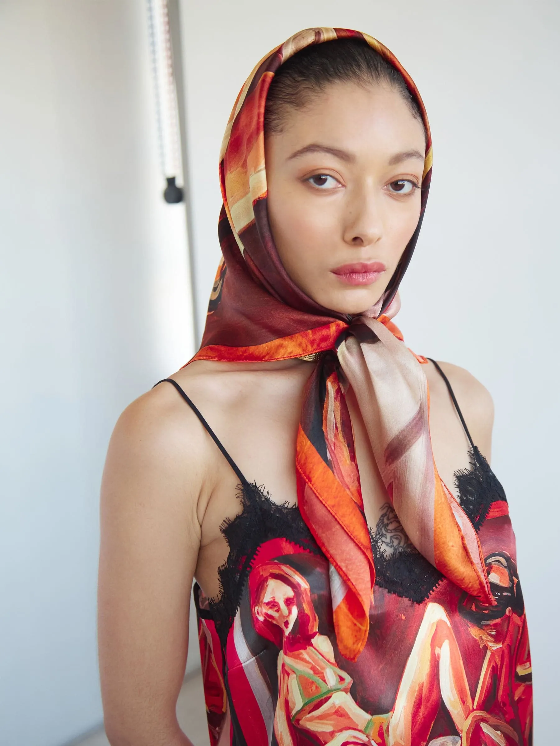 Rabôt x Avery Wheless Silk Scarf in Nectar Print