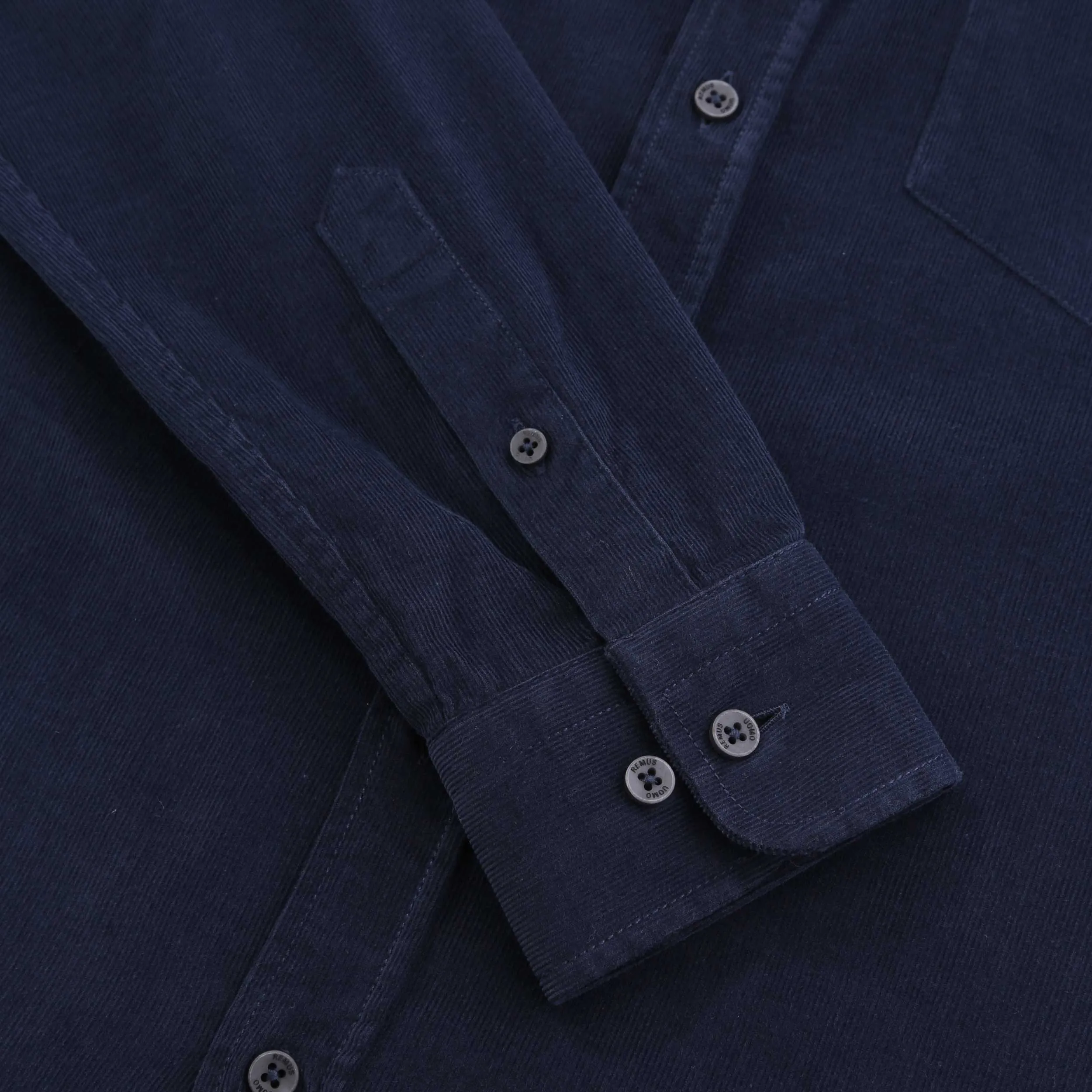 Remus Uomo Needle Cord Shirt in Navy