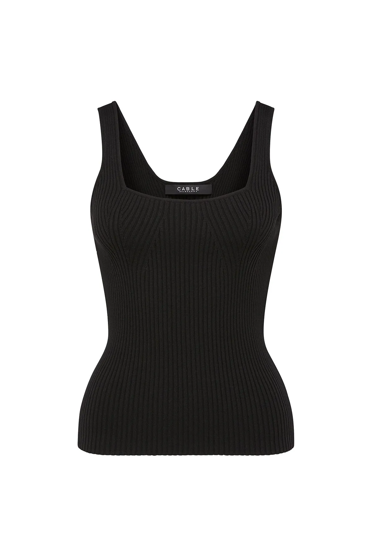 Ribbed Knit Tank - Black