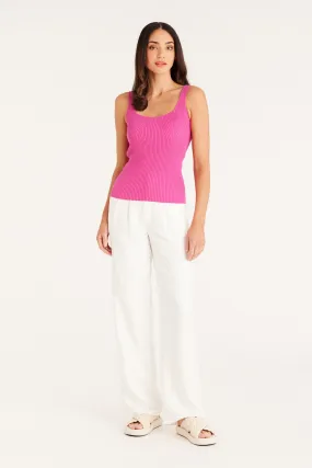 Ribbed Knit Tank - Magenta