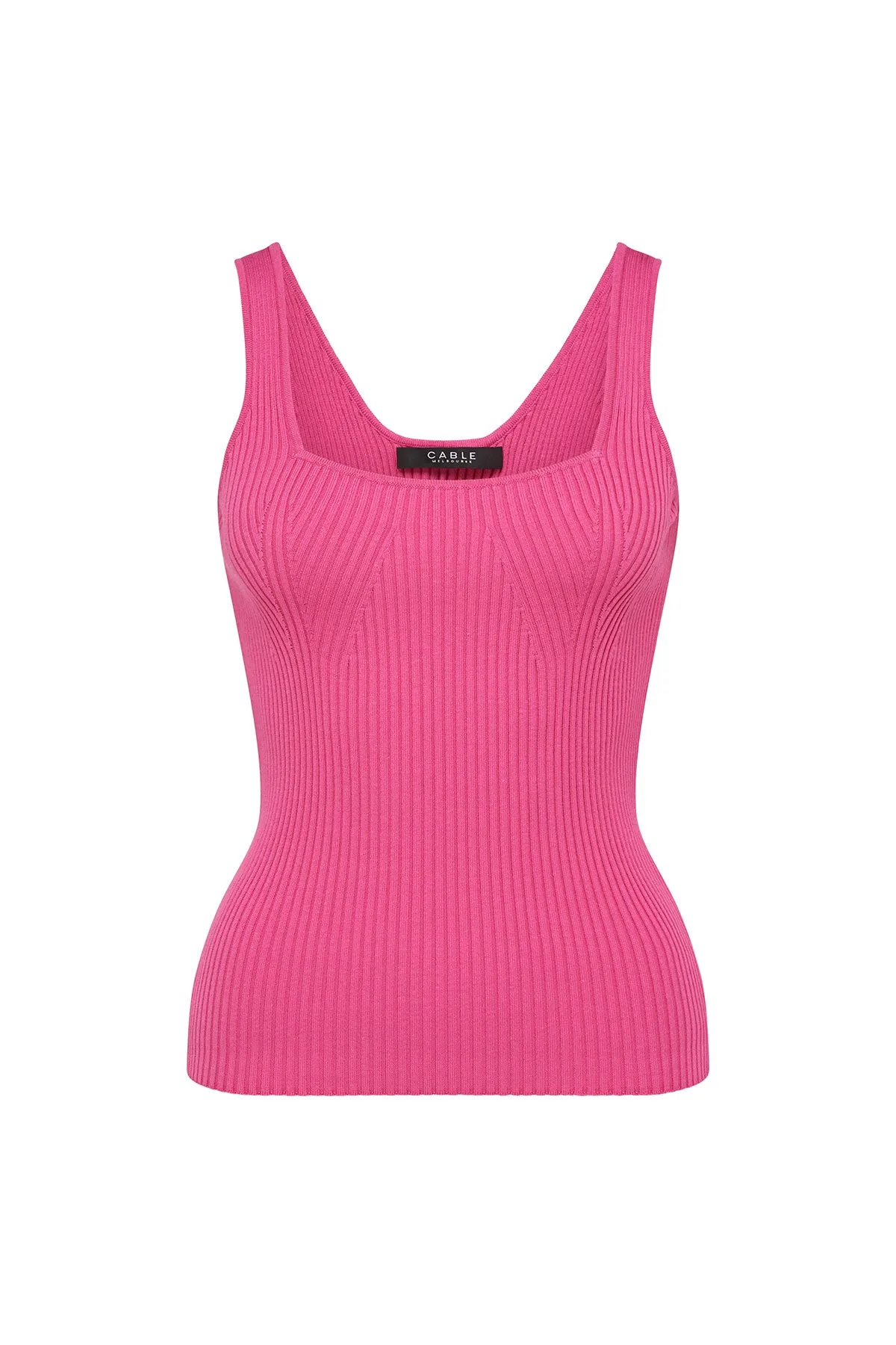 Ribbed Knit Tank - Magenta