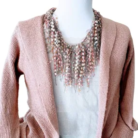 Rose Tan Scarf Statement Necklace Scarf - Limited Edition