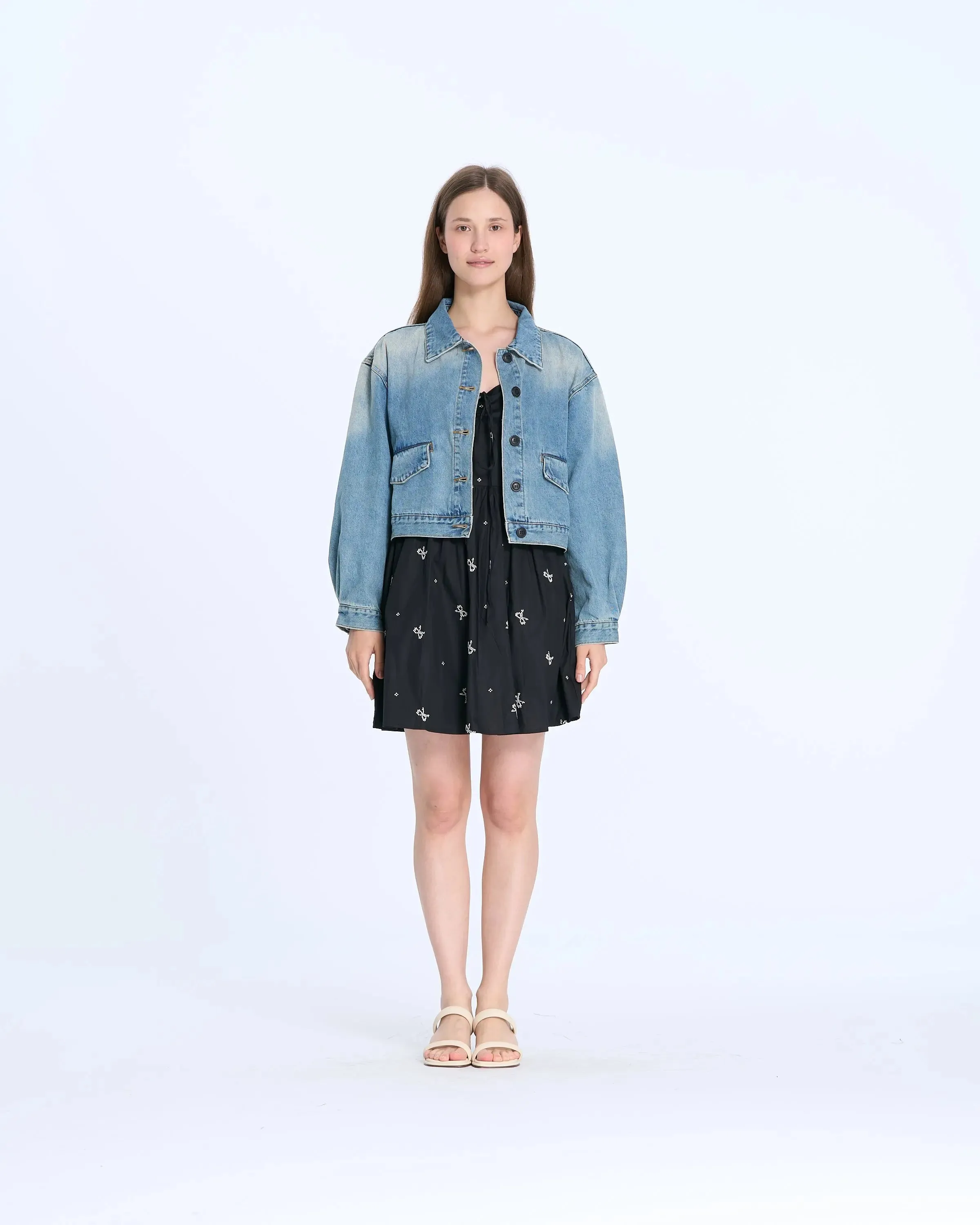 S0386 Cropped Denim Jacket