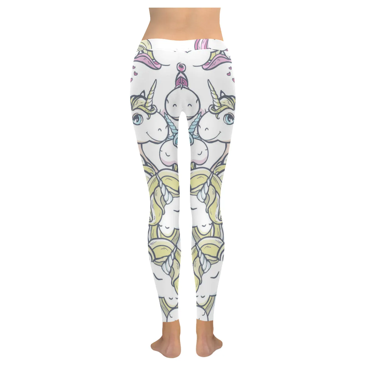 Seamless vector pattern with cute magic unicorns Women's Low Rise Leggings (Invisible Stitch)