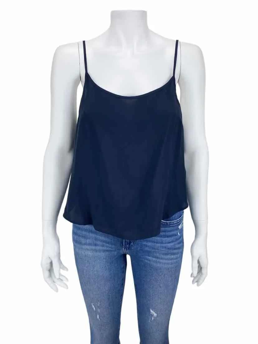 See by Chloe Women's Sheer Embroidered Top/Cami Navy Size 42 (10)