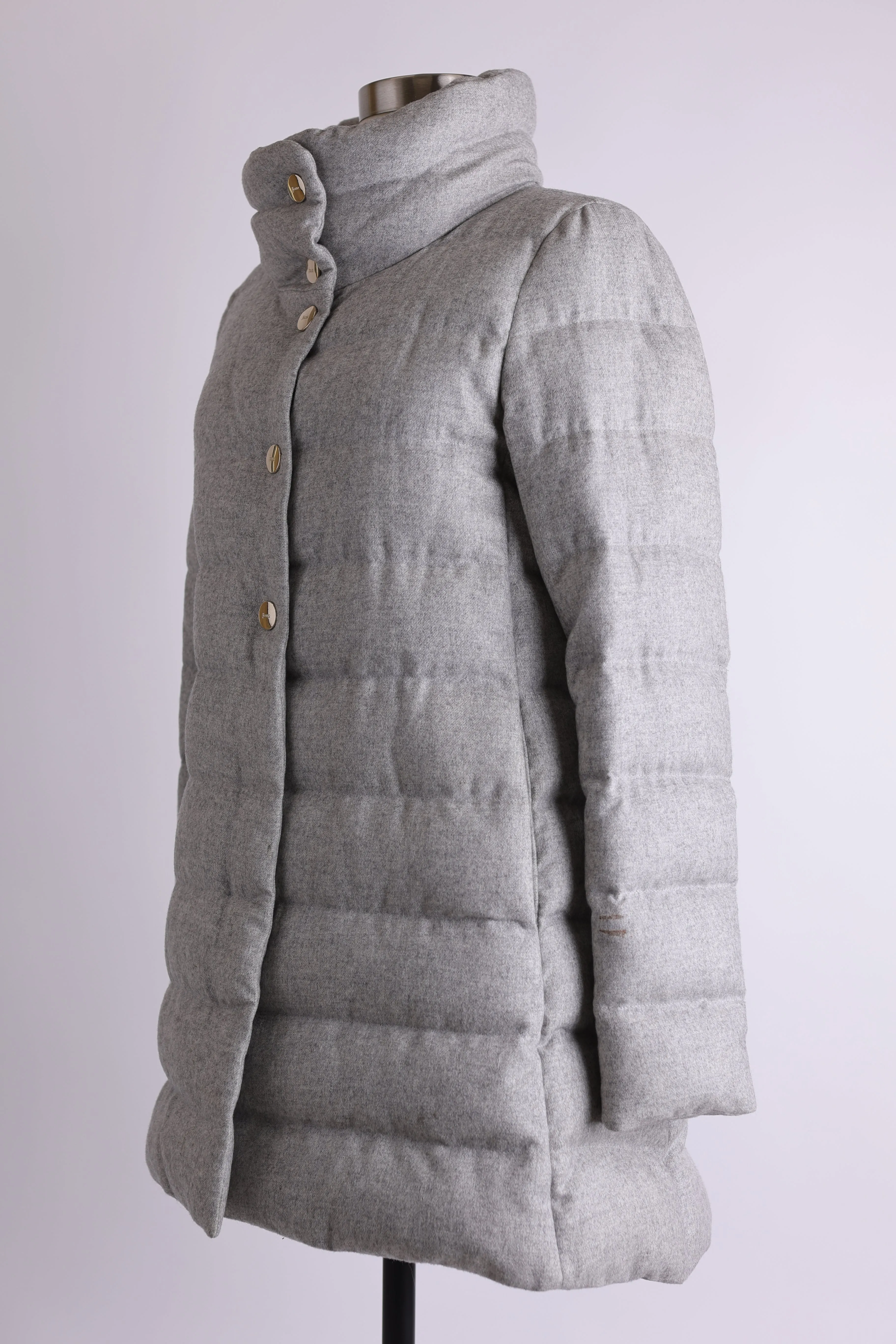 Silk/Cashmere Quilted Down Coat