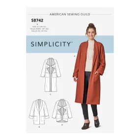 Simplicity Sewing Pattern 8742 Women's Cardigan