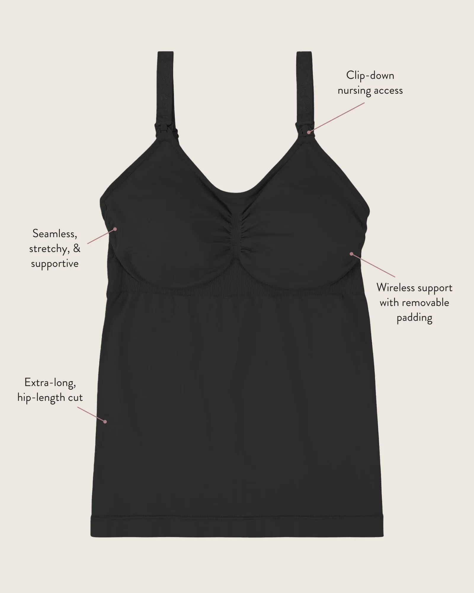 Simply Sublime® Maternity & Nursing Tank | Black