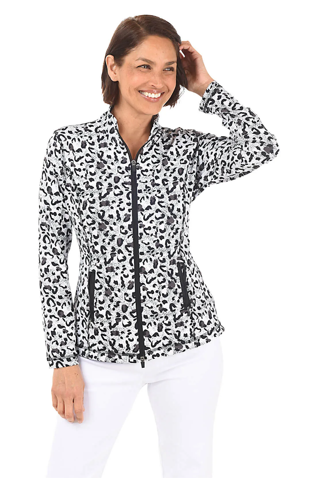 Snow Leopard UPF50  Zip Front Jacket