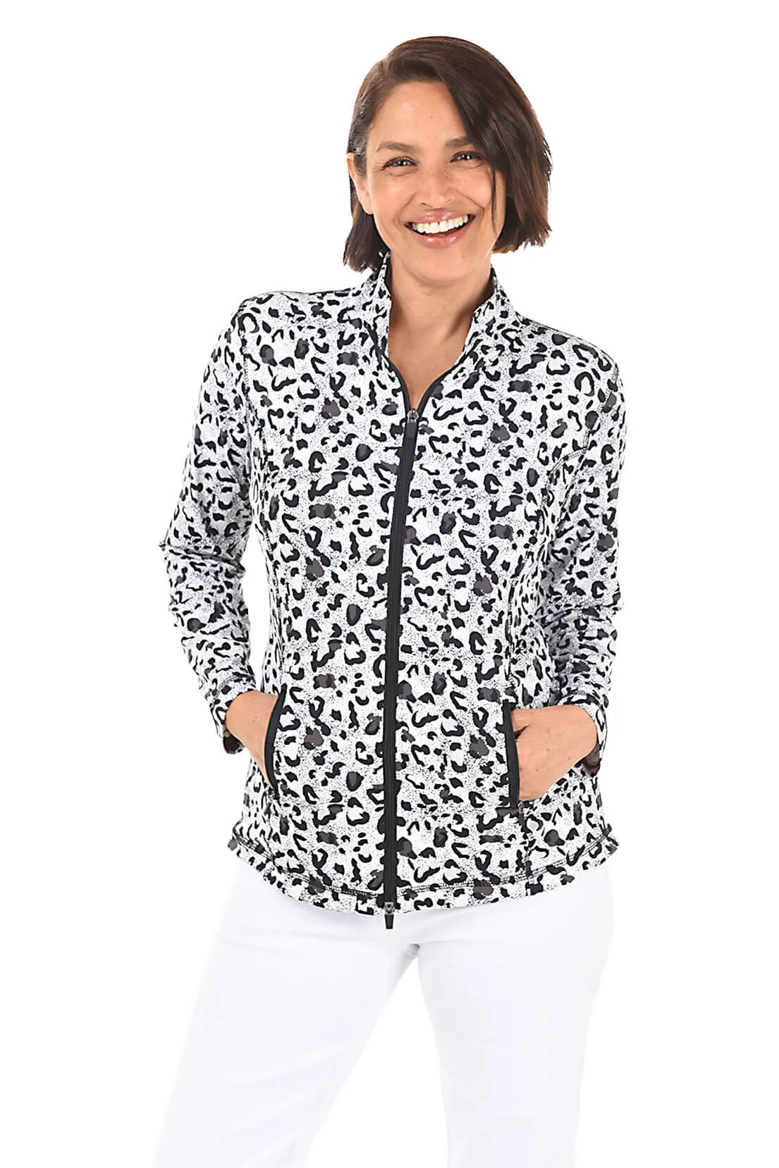 Snow Leopard UPF50  Zip Front Jacket