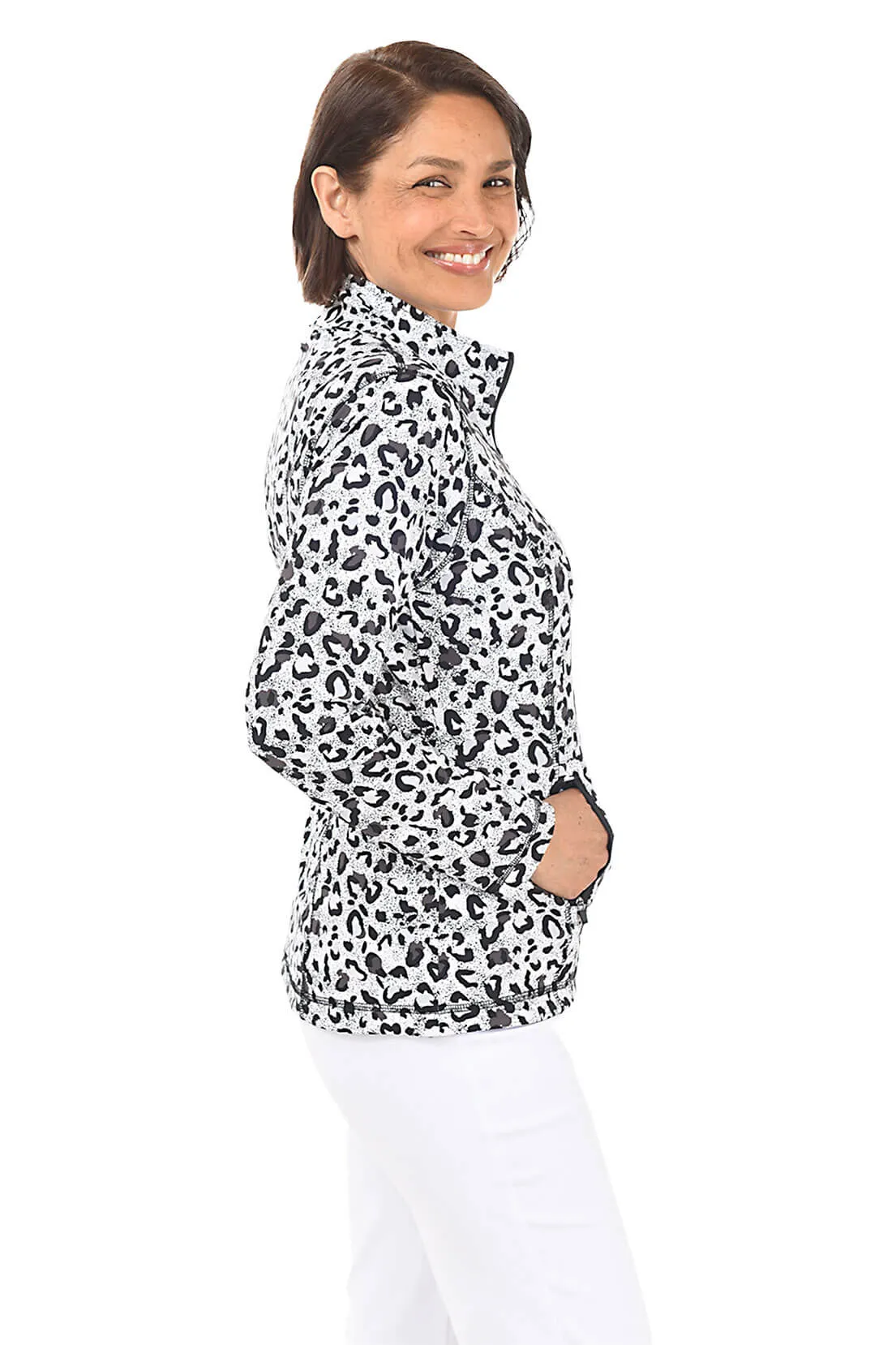 Snow Leopard UPF50  Zip Front Jacket