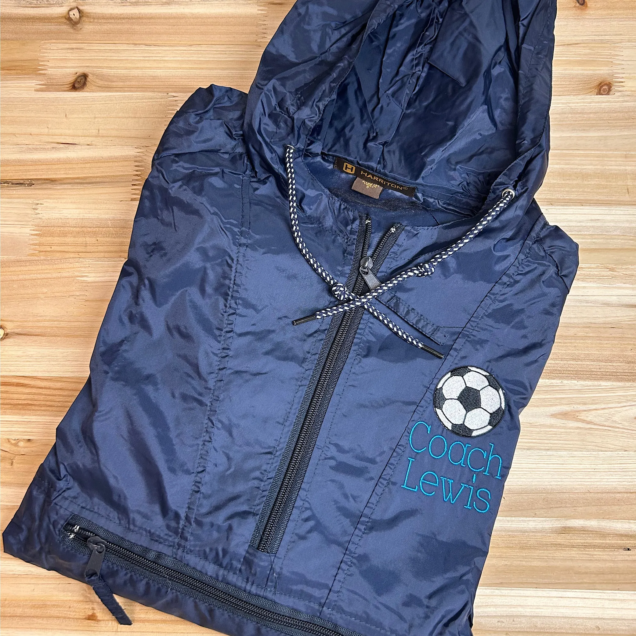 Soccer Coach Personalized Pull Over Rain Jacket