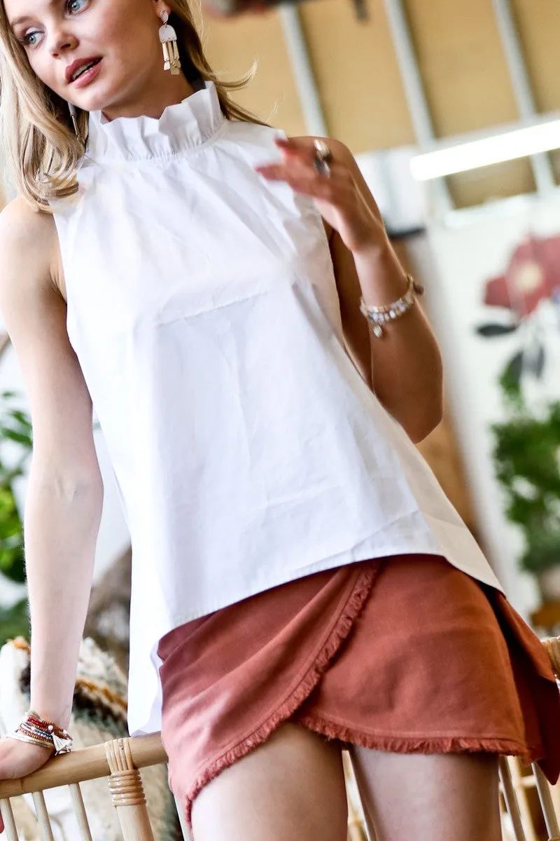 Take the High Road Blouse - White