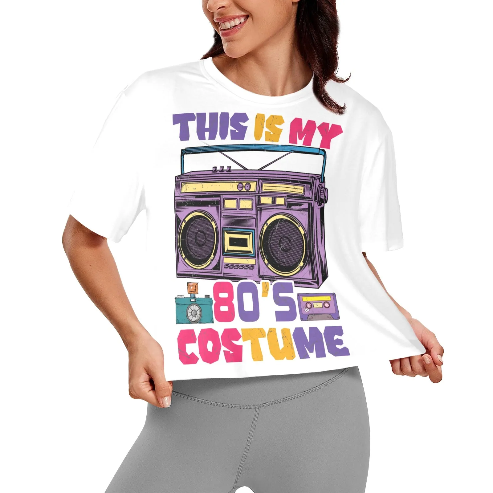 This is my 80's Costume Women's Cropped T-Shirt