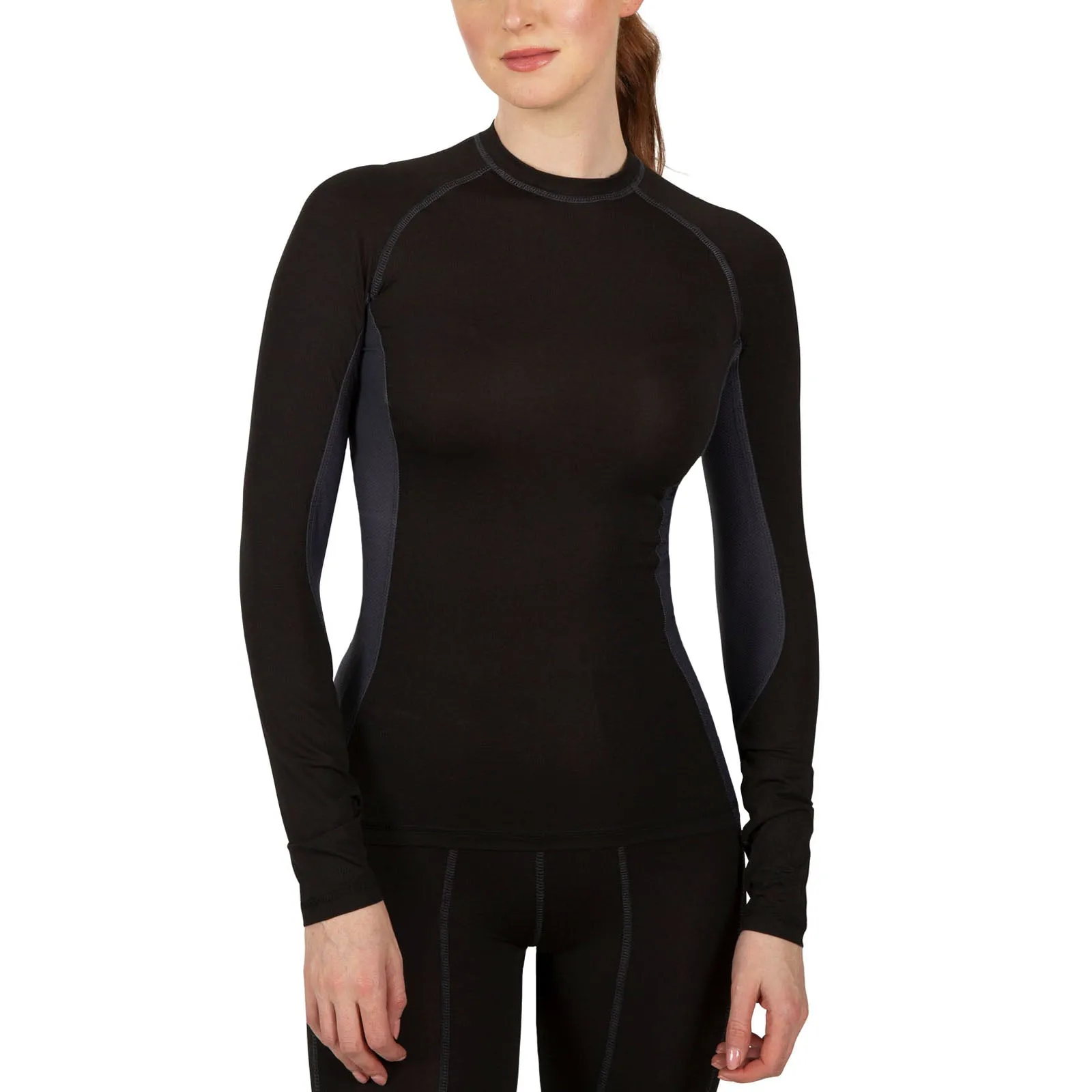 Trespass Womens Exploit Long Sleeve Thermal Baselayer T-Shirt - Black