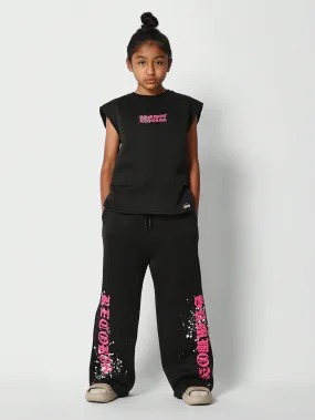 Tween Girls Boxy Fit Tank And Loose Fit Jogger With Print 2 Piece Set