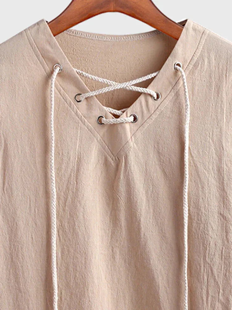 V Neck Cotton Shirt