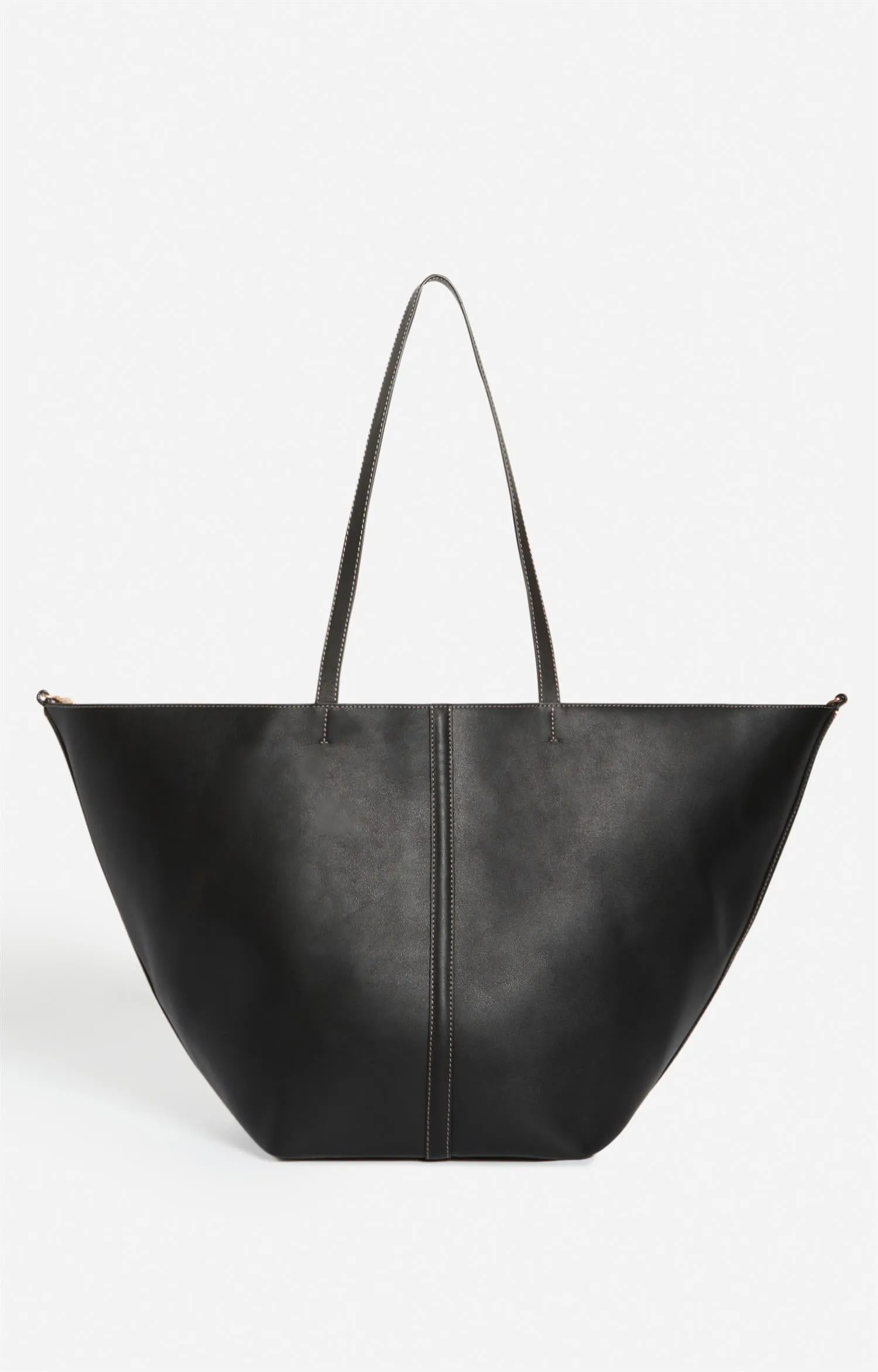 VANESSA BRUNO - Large Daily Leather Tote - Black