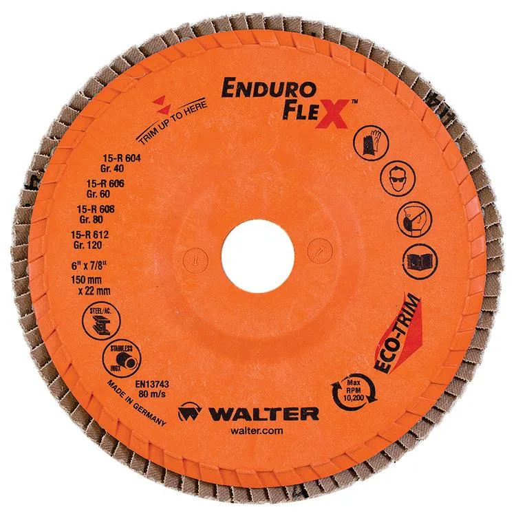 Walter 15R606 6" x 7/8" 60 Grit Enduro-Flex Flap Disc