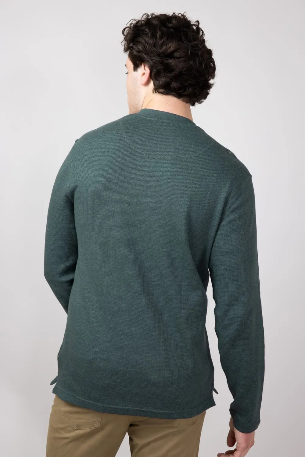 Weatherproof Vintage Waffle Henley Shirt for Men in Heather Scarab | F243093GK-HEATHER SCARAB