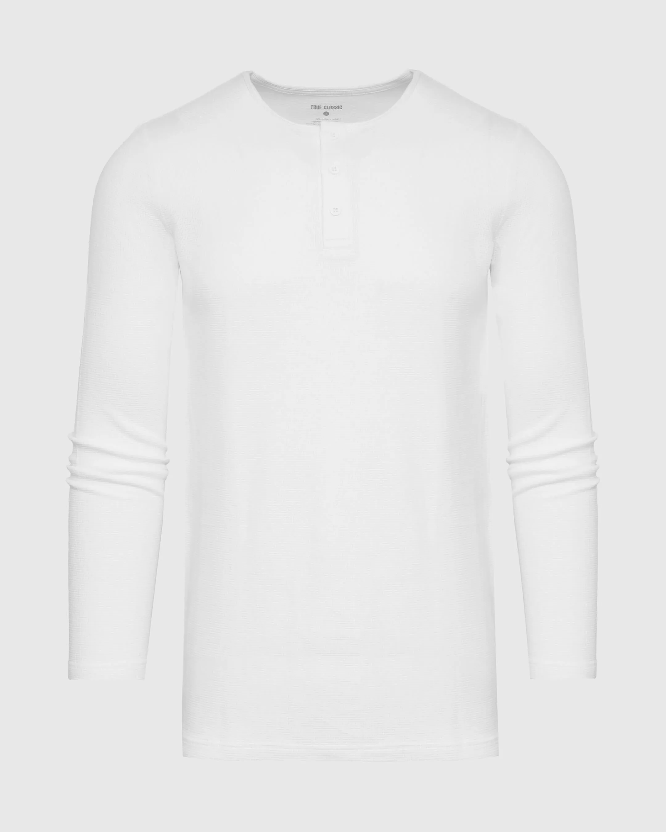 White Tall Waffle Long Sleeve Henley