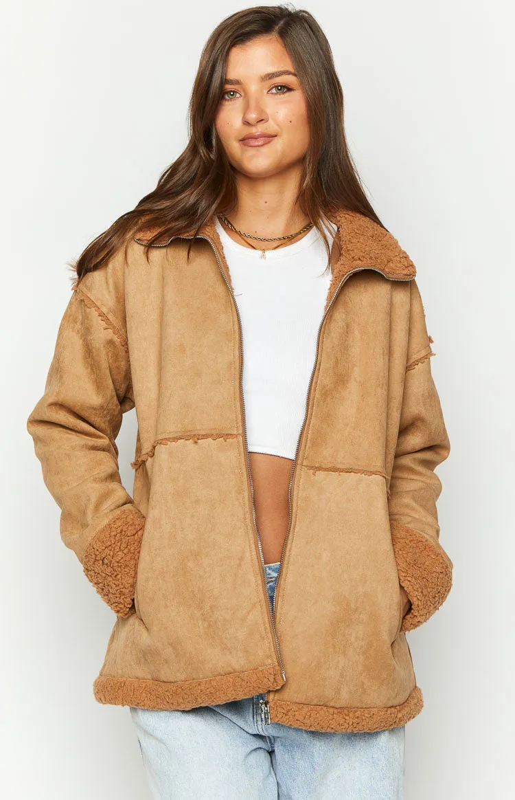 Willow Brown Suede Fur Jacket