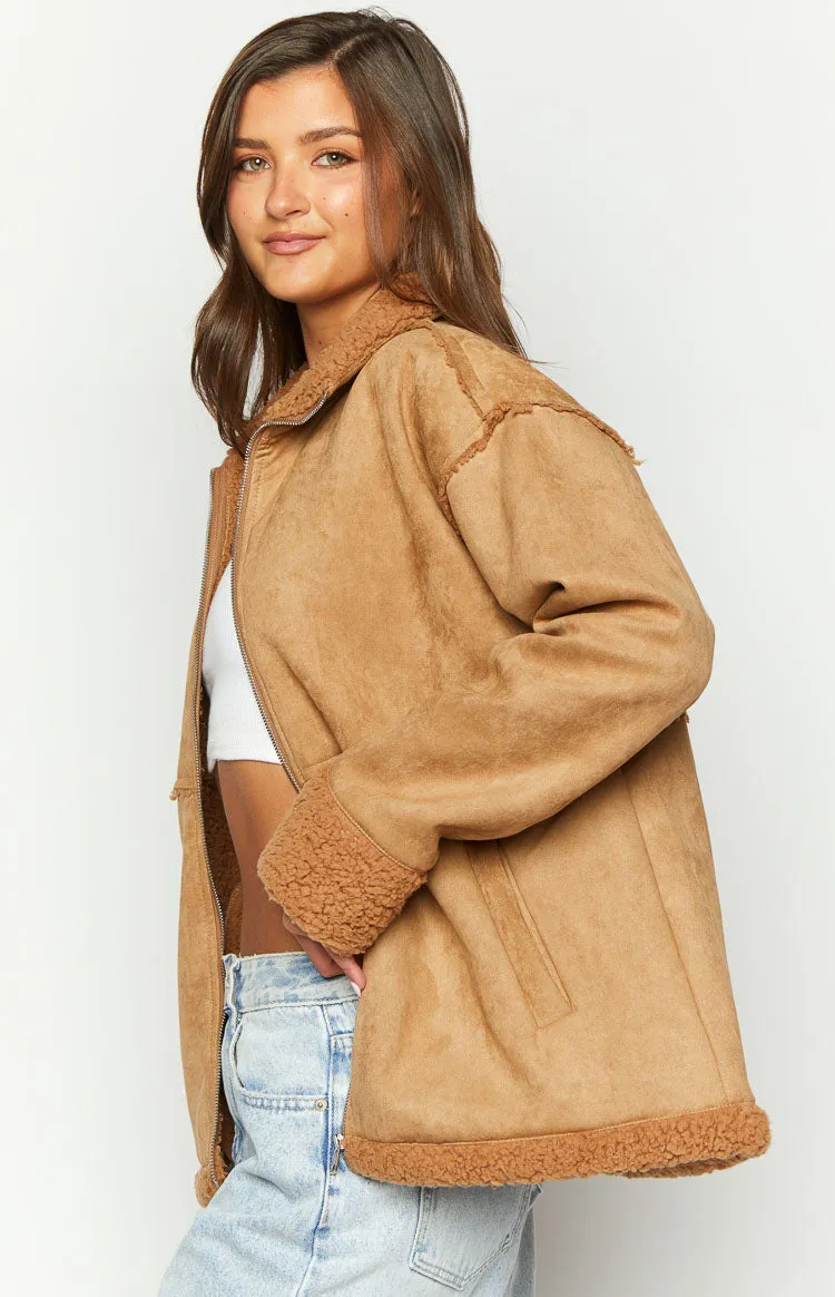 Willow Brown Suede Fur Jacket