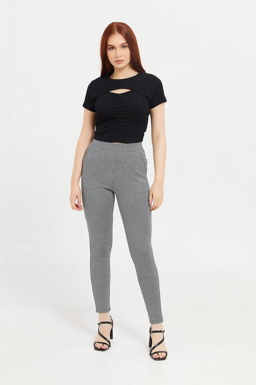 Women Assorted Check Ponte Leggings