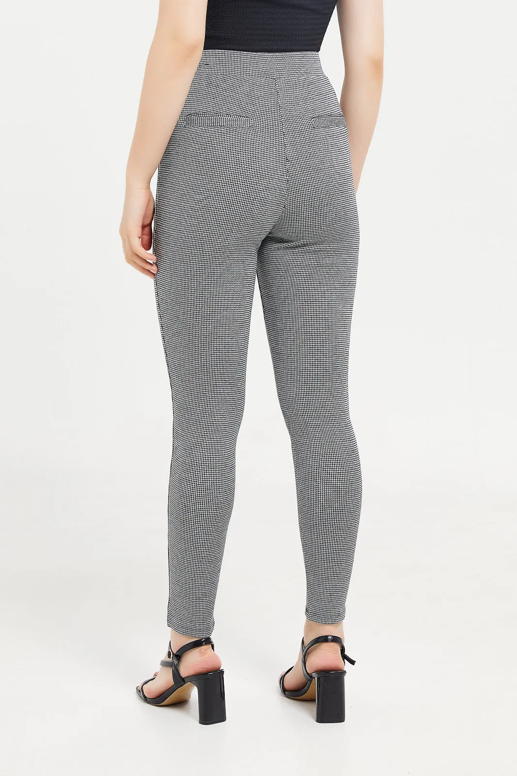 Women Assorted Check Ponte Leggings