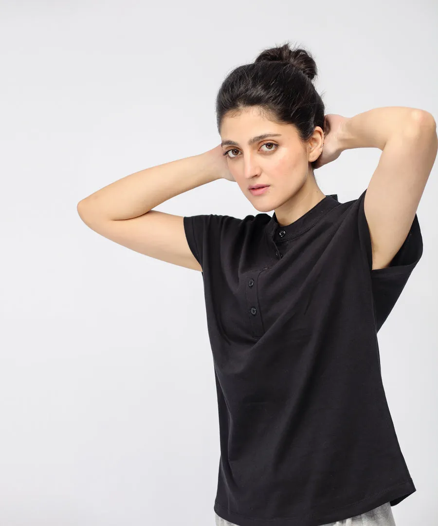 Women's Basic Henley Tee