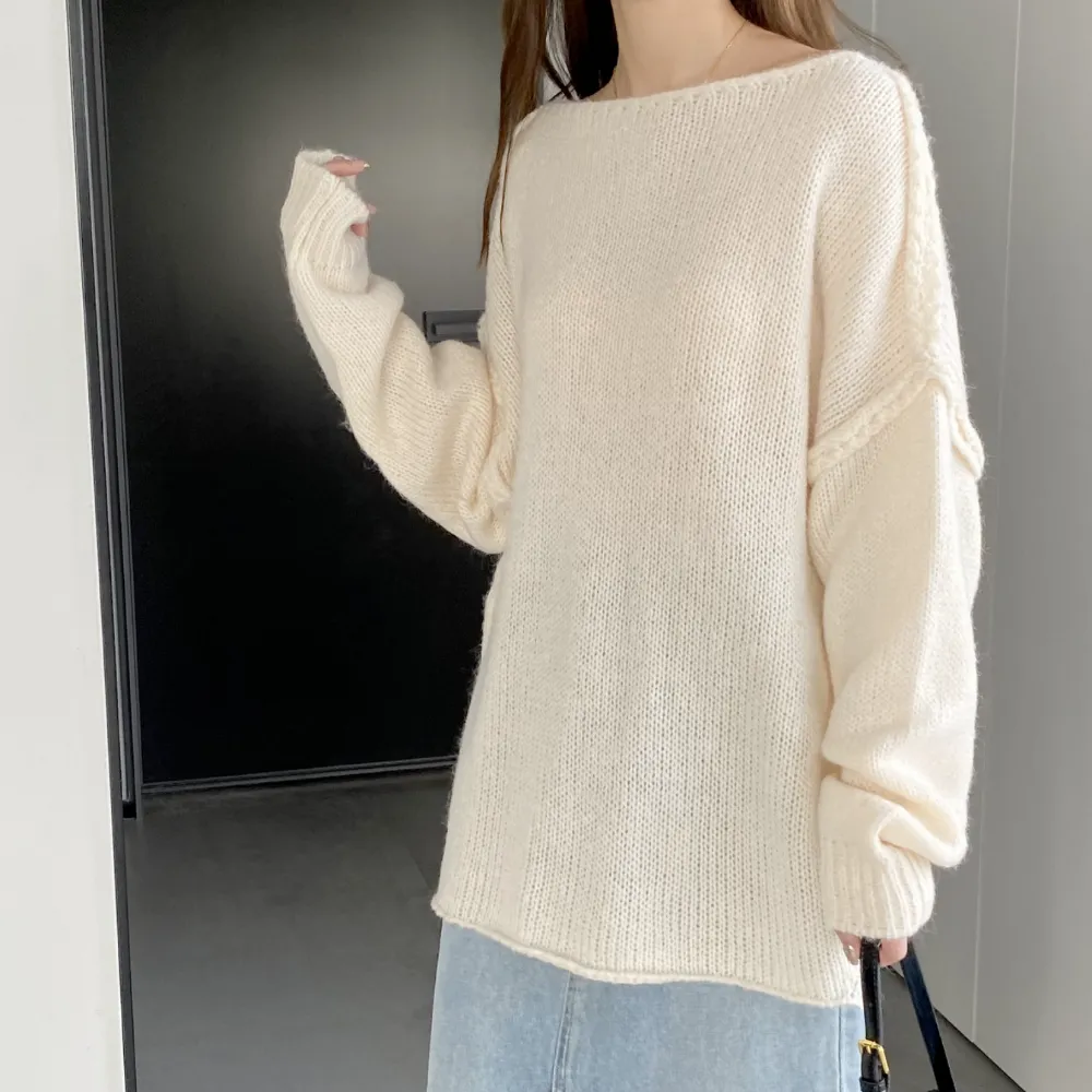 Womens Boat Neck Knit Sweater