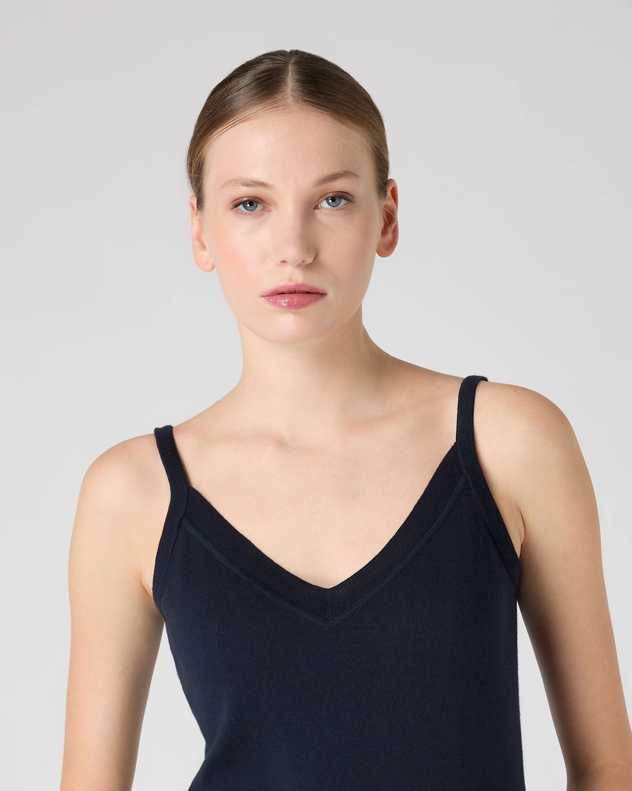 Women's Cotton Cashmere Camisole Navy Blue