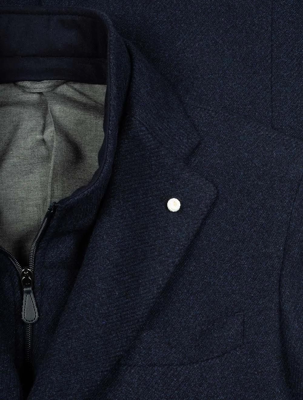 Wool And Silk Overcoat Blue