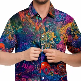 WOW Short Sleeve Button Down Shirt - ACIDMATH AI