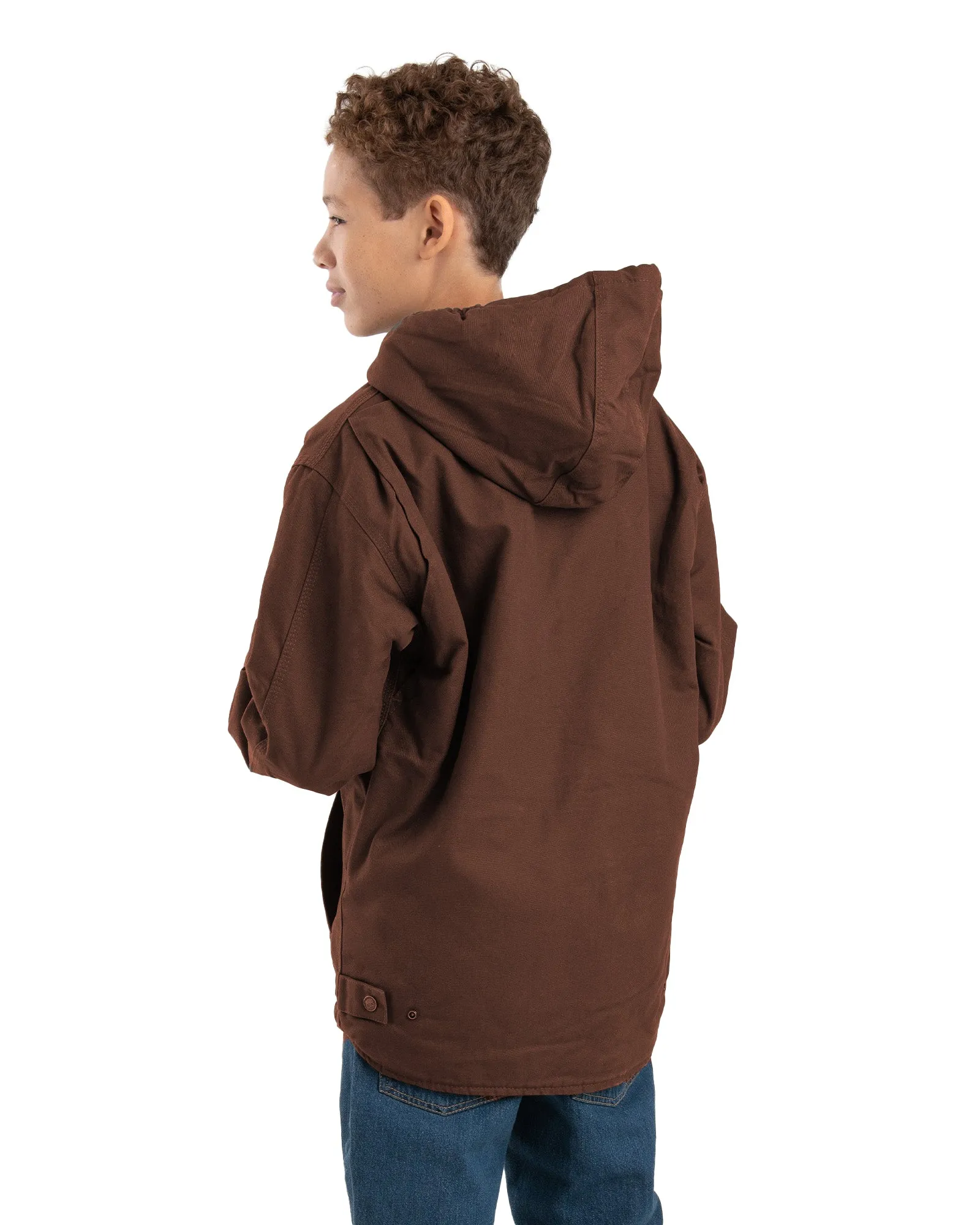 Youth Sherpa-Lined Softstone Duck Hooded Jacket