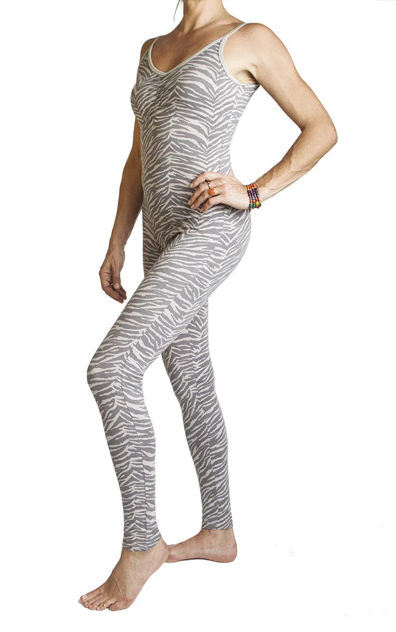 Zebra Catsuit - Grey