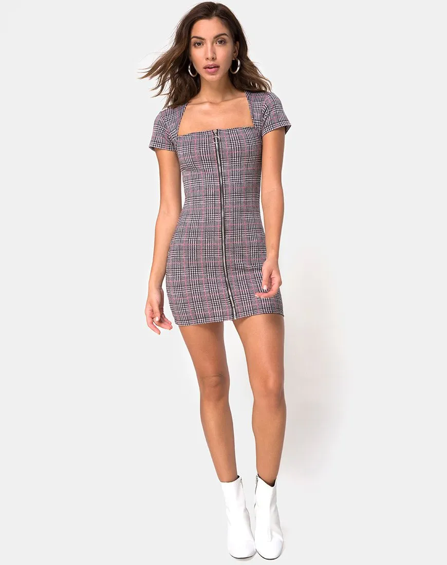 Zileah Shift Dress in Charles Check Blush